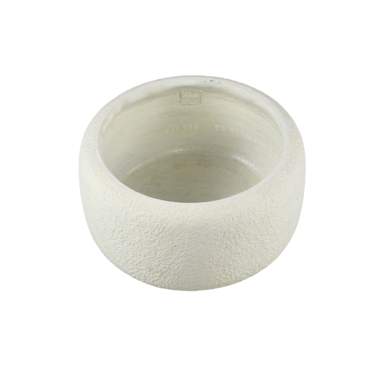 Flowerpot - Round Cement, Low, White, L – Evelynn | PTMD