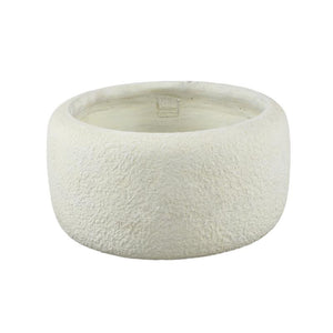 Flowerpot - Round Cement, Low, White, L – Evelynn | PTMD