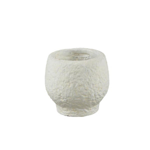 Flowerpot – Cement Material, Pedestal Design, White Color, XS – Evelynn | PTMD