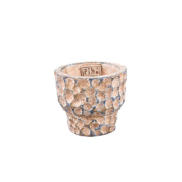 Flower pot - Round shape, Stamped pattern, Brown color, XS - Liselot | PTMD