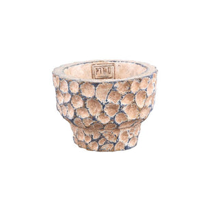 Blumentopf – Runde Form, Gestempeltes Muster, Braune Farbe, S – Liselot | PTMD