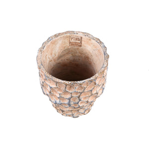 Blumentopf – Runde Form, Gestempeltes Muster, Braune Farbe, L – Liselot | PTMD