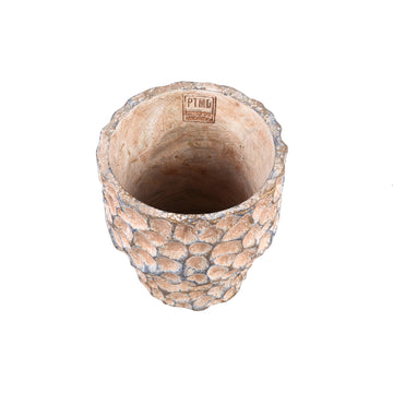 Flowerpot - Round shape, Stamped pattern, Brown color, L - Liselot | PTMD