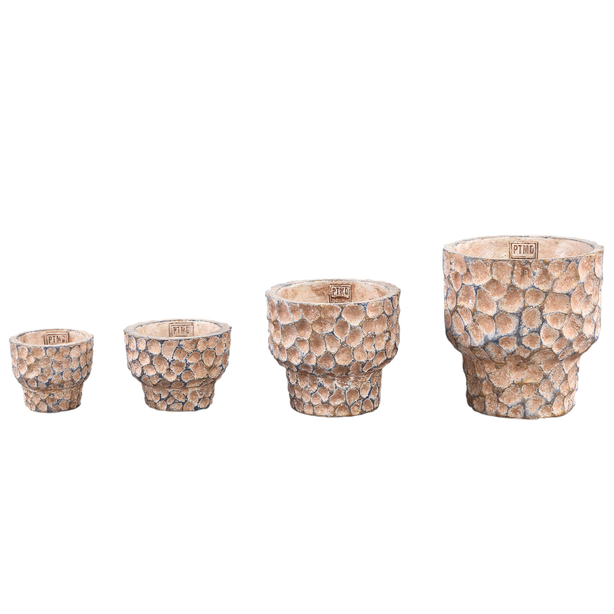 Blumentopf – Runde Form, Gestempeltes Muster, Braune Farbe, L – Liselot | PTMD