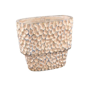 Flowerpot – Oval Shape, Stamped Pattern, Brown Color, L – Liselot | PTMD