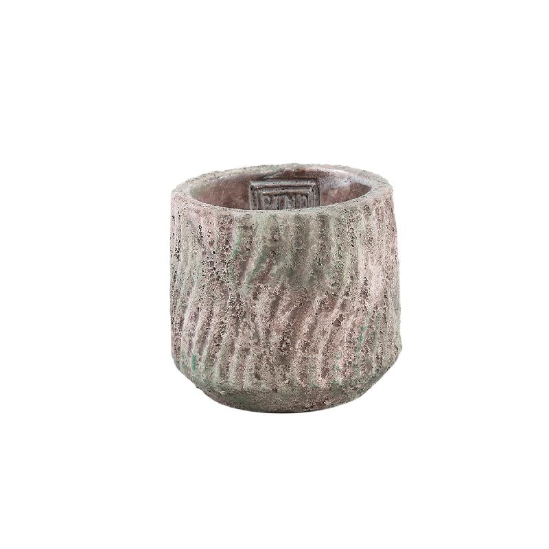 Flowerpot – Round Shape, Wavy Lines Pattern, Grey Color, XS – Diesel | PTMD