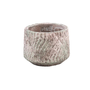 Flower Pot – Round Shape, Wavy Lines Pattern, Grey Color, S – Diesel | PTMD