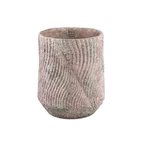 Flowerpot – Round shape, Wavy line pattern, Grey color, Tall shape, M – Diesel | PTMD