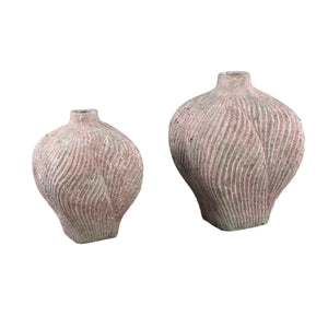 Vase – Wellen Linien, Zement Material, Runde Form ,S - Diesel | PTMD