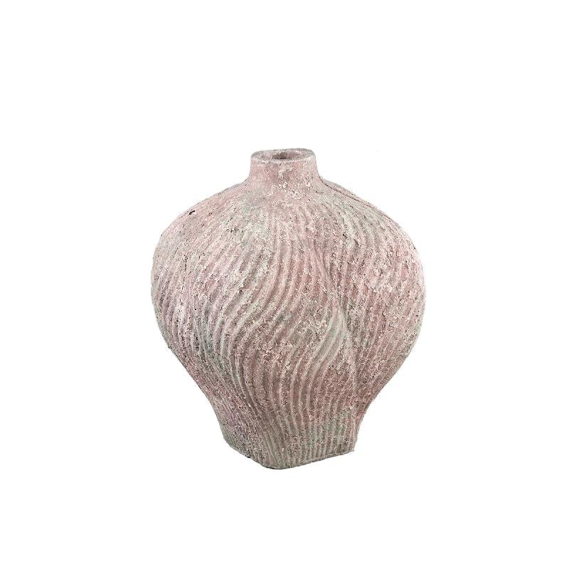 Vase – Wellen Linien, Zement Material, Runde Form ,S - Diesel | PTMD