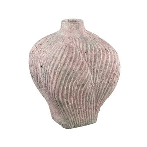 Vase – Wellen Linien, Zement Material, Runde Form ,L - Diesel | PTMD