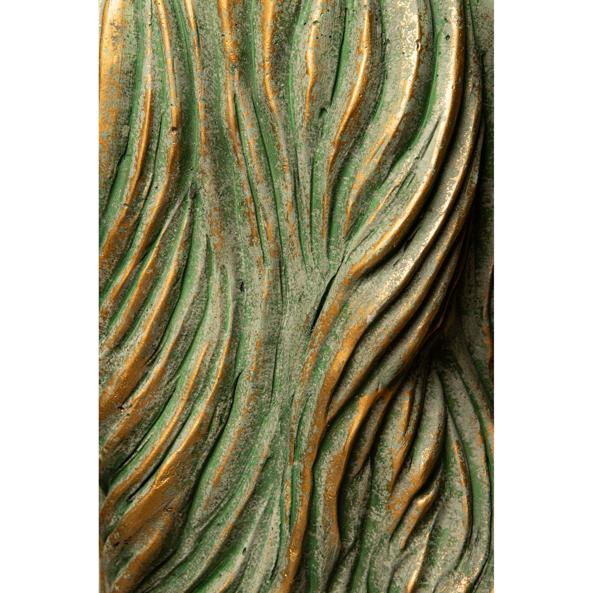 Flower Pot - Round Cement, Wavy Lines, Green, Low, XXL – Alexio | PTMD