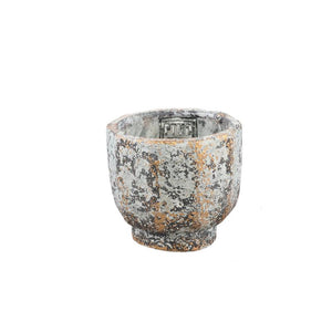Flower Pot - Round Cement, Rough Surface, Grey, XS – Akil | PTMD