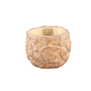 Blumentopf - Runder Zement, Kreismuster, Braun, S – Jaimme | PTMD