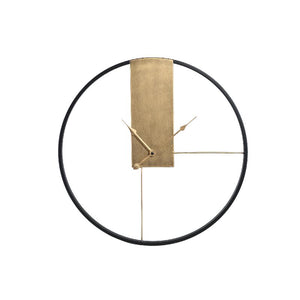 Wanduhr – Goldfarbenes Eisen, Runde Form, Metalloptik, L - Lolae | PTMD