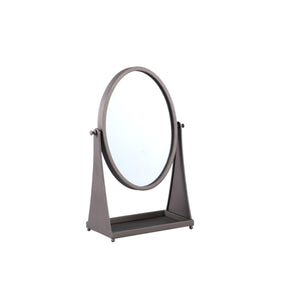 Table Mirror - Glass & Iron Metal, Oval Shape, Handmade, Brown, Tall – Francess | PTMD