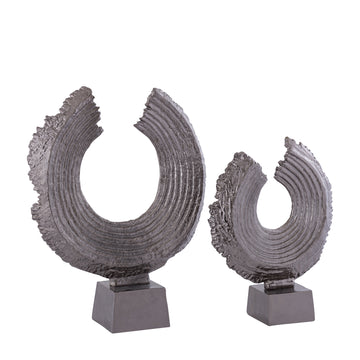 Statue - runde Form, gegossenes Aluminium, bronzefarbene Oberfläche, L – Apolline | PTMD