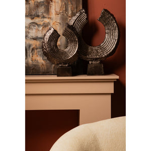 Statue - runde Form, gegossenes Aluminium, bronzefarbene Oberfläche, L – Apolline | PTMD