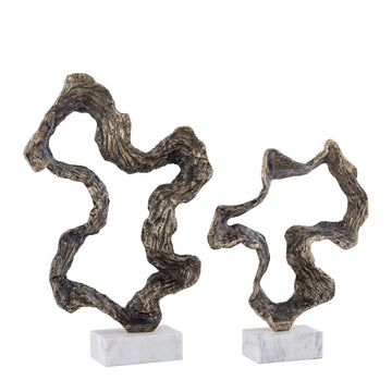 Statue – Messing Design, Marmor Basis, Aluminium Material, Messing, S – Maryan | PTMD