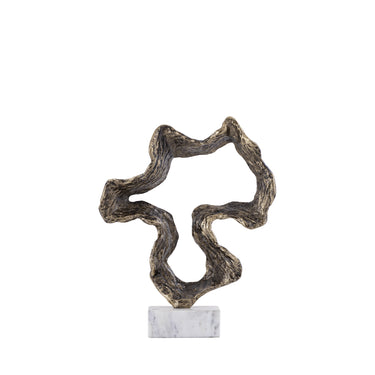 Statue - curved design, cast aluminum, marble base, S – Maryan | PTMD