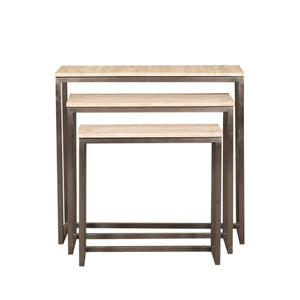 Side Table - Iron, Travertine Marble Top, Rectangular, Black – Zoah | PTMD