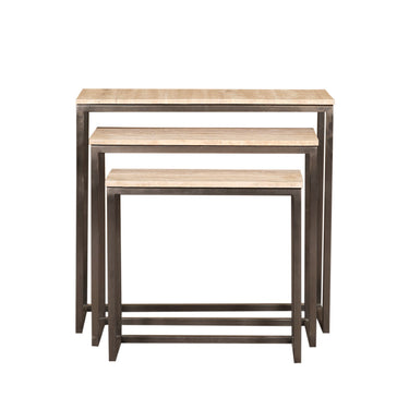 Beistelltisch – Travertin Stein, Rechteckige Form, Stabiles Design, Schwarz – Zoah | PTMD