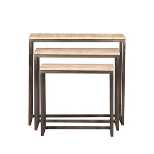 Side Table - Iron, Travertine Marble Top, Rectangular, Black – Zoah | PTMD