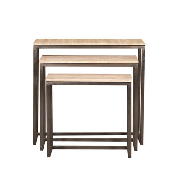 Beistelltisch – Travertin Stein, Rechteckige Form, Stabiles Design, Schwarz – Zoah | PTMD