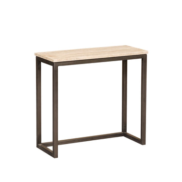 Beistelltisch – Travertin Stein, Rechteckige Form, Stabiles Design, Schwarz – Zoah | PTMD