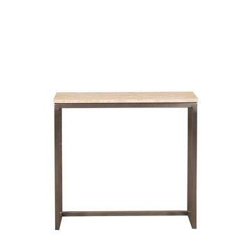 Beistelltisch – Travertin Stein, Rechteckige Form, Stabiles Design, Schwarz – Zoah | PTMD