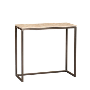 Side Table - Iron, Travertine Marble Top, Rectangular, Black – Zoah | PTMD
