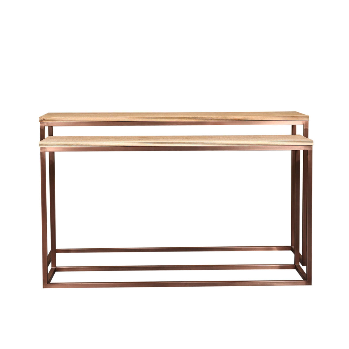 Side table - Iron, wood, rectangular, copper finish – Zoah | PTMD