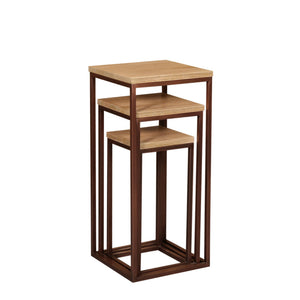 Side table iron, mango wood, square, copper finish – Zoah | PTMD