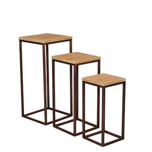 Side table iron, mango wood, square, copper finish – Zoah | PTMD