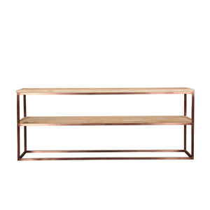 Side Table – Mango Wood, Iron Frame, 2 Tiers, Copper-Colored – Zoah | PTMD