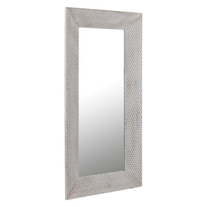 Spiegel – Modernes Design, Rechteckige Form, MDF Material, Weiß Gold – Chinasa | PTMD