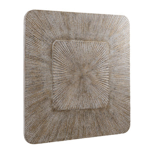 Wandpaneel aus MDF mit quadratischer Form, Rillenstruktur und Creme-Finish, L – Dishita | PTMD