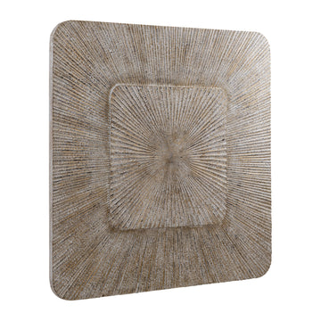 Wandpaneel aus MDF mit quadratischer Form, Rillenstruktur und Creme-Finish, L – Dishita | PTMD