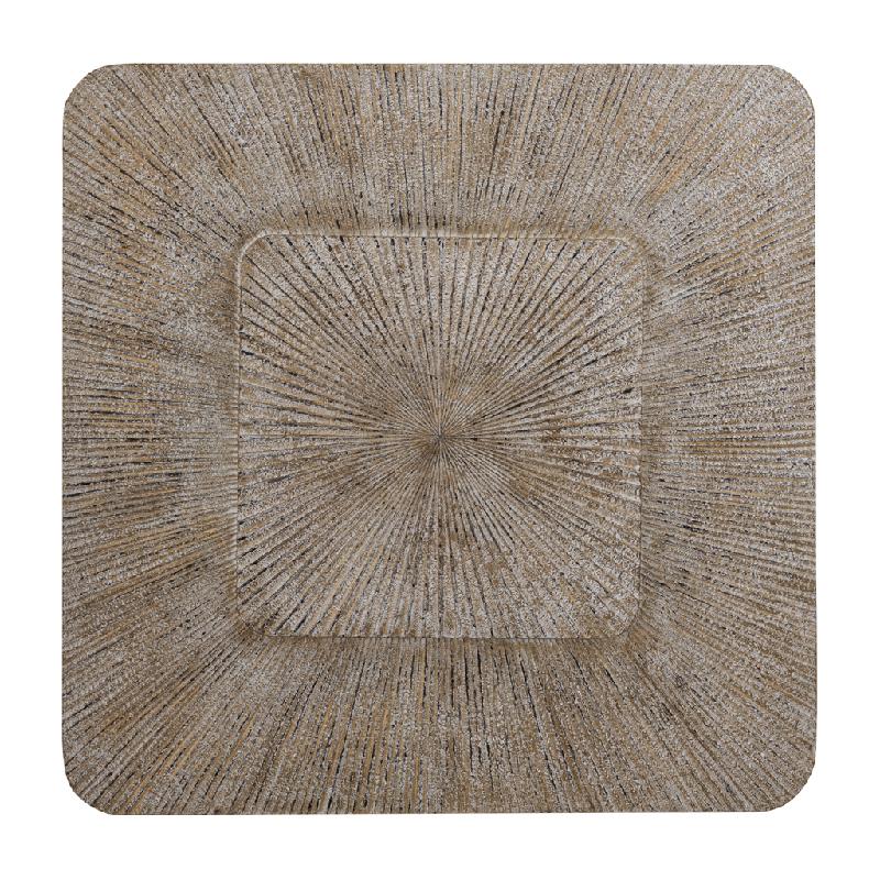 Wandpaneel aus MDF mit quadratischer Form, Rillenstruktur und Creme-Finish, L – Dishita | PTMD
