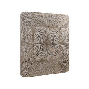 Wandpaneel aus MDF mit quadratischer Form, Rillenstruktur und Creme-Finish, S – Dishita | PTMD