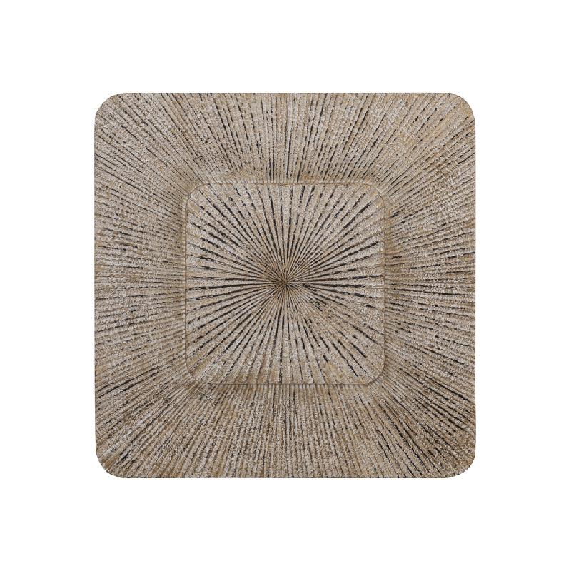 Wandpaneel aus MDF mit quadratischer Form, Rillenstruktur und Creme-Finish, S – Dishita | PTMD