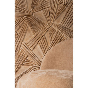 Wandpaneel aus MDF mit rechteckiger Form, Knotenoptik und Creme-Finish – Raihan | PTMD