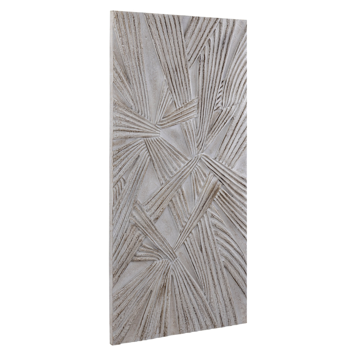 Wandpaneel aus MDF mit rechteckiger Form, Knotenoptik und Creme-Finish – Raihan | PTMD