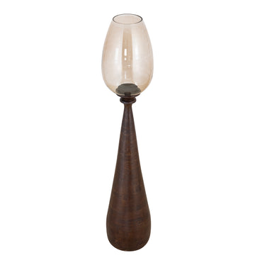 Windlicht – Braunes Metall, Schlankes Design, Elegante Form, L – Midi | PTMD