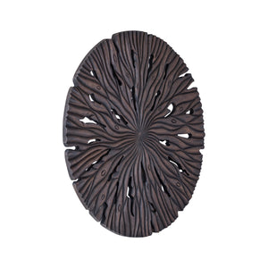 Wandpaneel aus MDF mit runder Form, wellenförmiger Schnitzstruktur und Braun-Finish, S – Bonte | PTMD