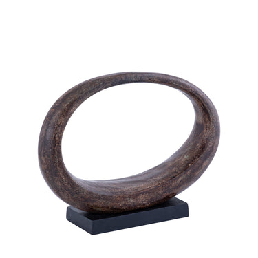 Statue - oval shape, cast aluminium, brown finish - Rhubie | PTMD