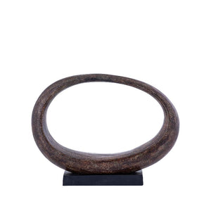 Statue - oval shape, cast aluminium, brown finish - Rhubie | PTMD