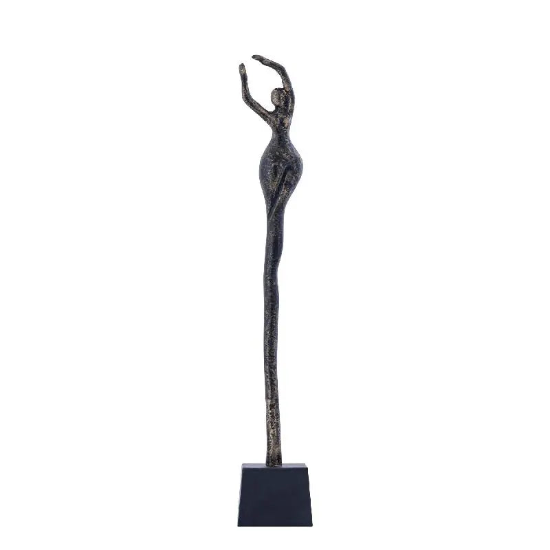 Statue - cast aluminum, handmade, antique brass look, gold-colored, female figure, A – Ciwan | PTMD