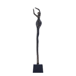 Statue - cast aluminum, handmade, antique brass look, gold-colored, female figure, A – Ciwan | PTMD