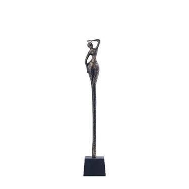 Statue - cast aluminum, handmade, antique brass look, gold-colored, female figure, B - Ciwan | PTMD